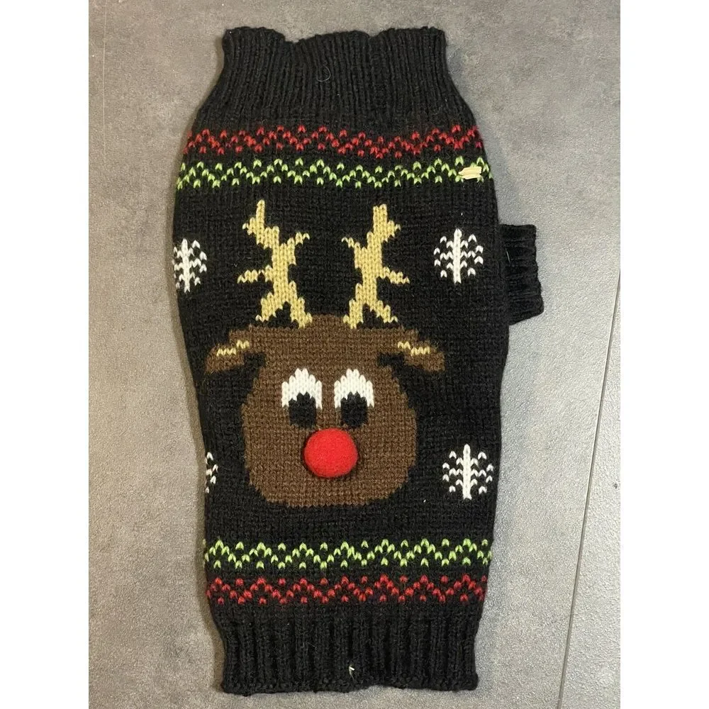 Dog Sweater Christmas Winter Warm Clothes Outfit Puppy Coat Striped Knitted S-XS